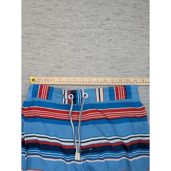 johnnie-O Swim‎ Shorts Mens Medium Board Trunks Beachwear Striped Patriotic - Picture 4 of 9